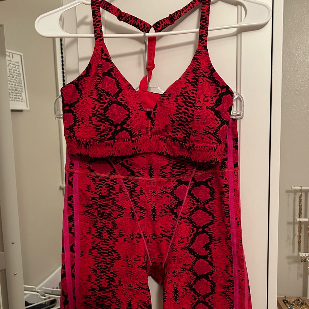 IVY PARK Red Snakeskin Activewear Set